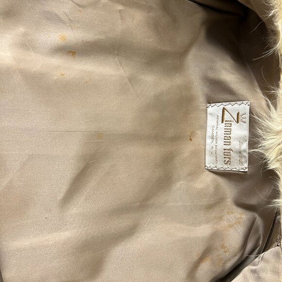 Vintage Zinman Furs Genuine Mink Coat with Fox Collar Belted Luxury Fur Jacket - Picture 12 of 15